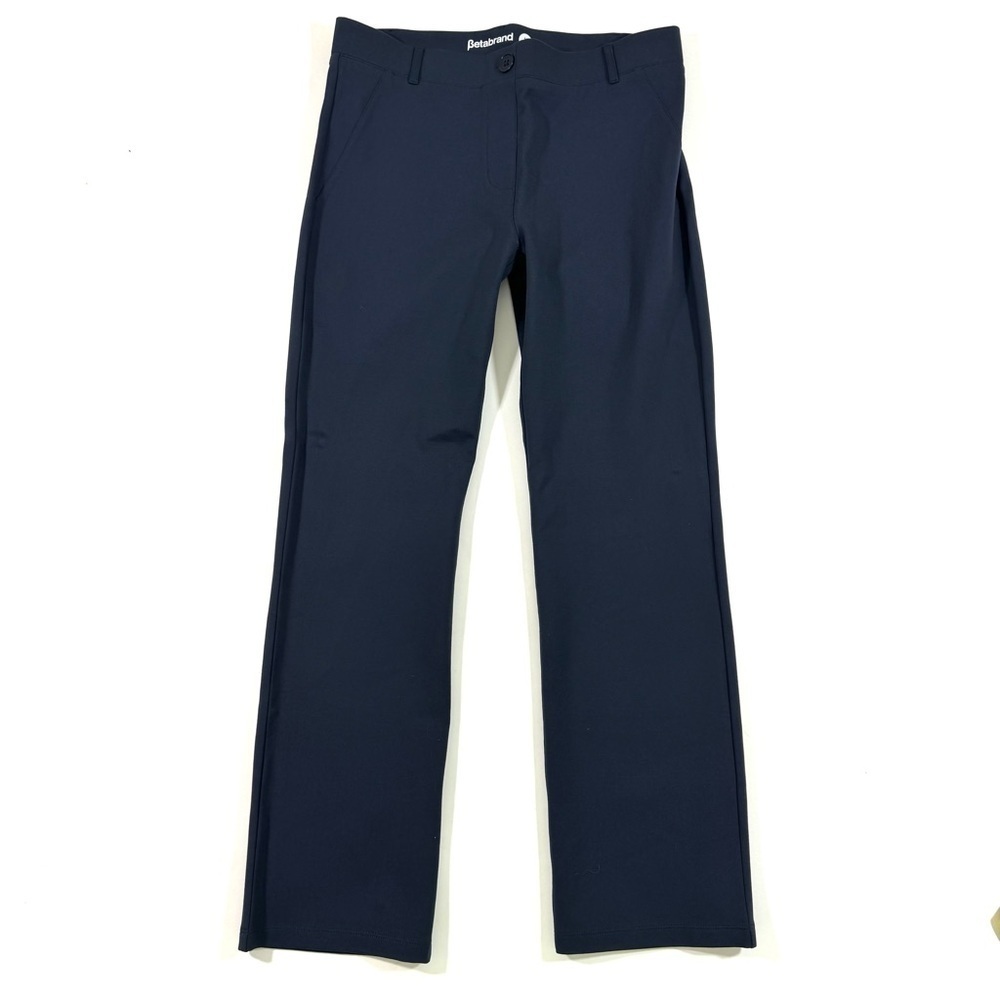 Betabrand Ponte Straight Leg Pants Blue